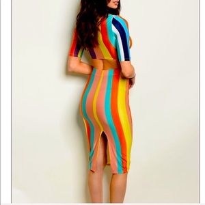 Rainbow stripe pencil skirt, NEW!